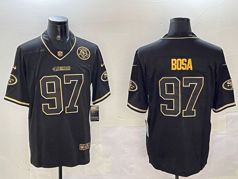 Men San Francisco 49ers #97 Bosa Black Gold Throwback 2024 Nike Limited NFL Jersey style 3->los angeles rams->NFL Jersey